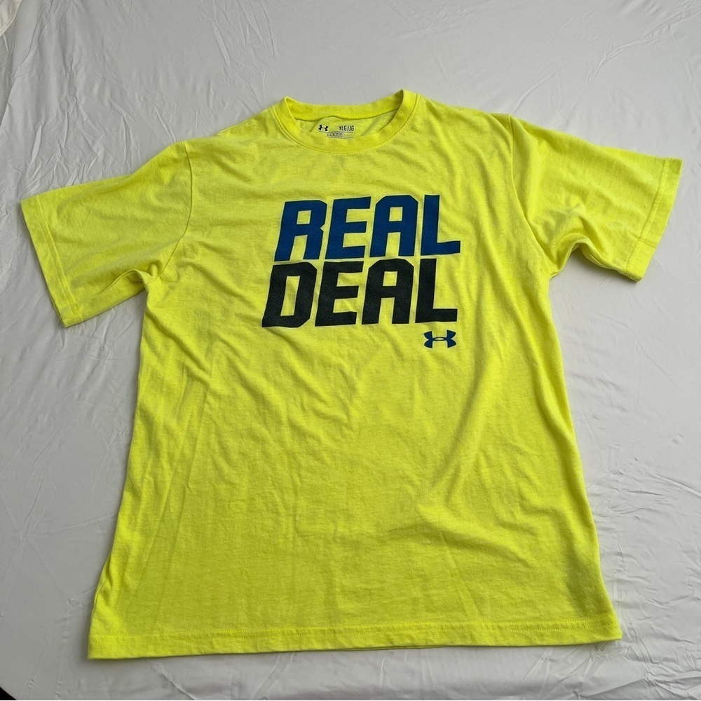 Under Armour neon yellow blue black short sleeve graphic t-shirt